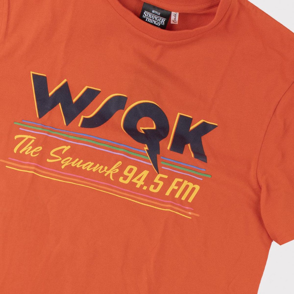 Stranger things T-Shirt Kurzarmshirt Orange 100% Baumwolle