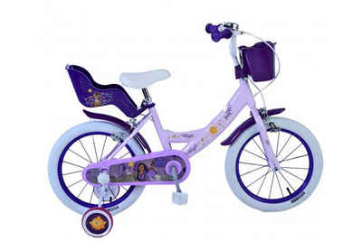 Volare Kinderfahrrad Disney Wish in lila, 16 Zoll, (1-tlg), Kettenschutz, höhenverstellbarer Sattel und Lenker, Puppensitz