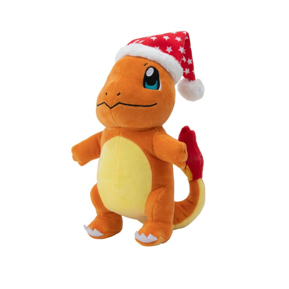 Jazwares Plüschfigur Pokémon Plüschfigur Winter Glumanda mit Weihnachtsmütze 20 cm