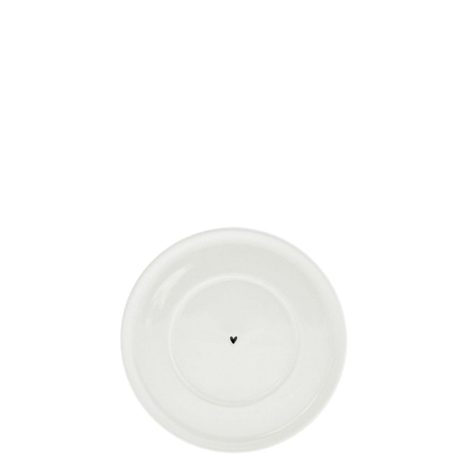 Bastion Collections Untertasse Schwarzes Herz, Spülmaschinengeeignet, Weiß, Herzen, H: cm