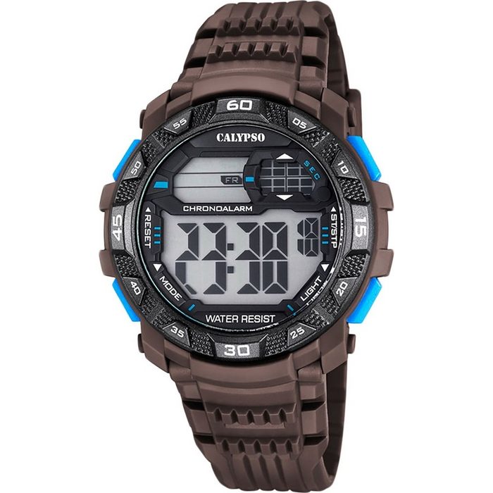 CALYPSO WATCHES Digitaluhr Calypso Herren Uhr K5702/4 Kunststoff PUR (Armbanduhr) Herren Armbanduhr rund PURarmband braun Sport
