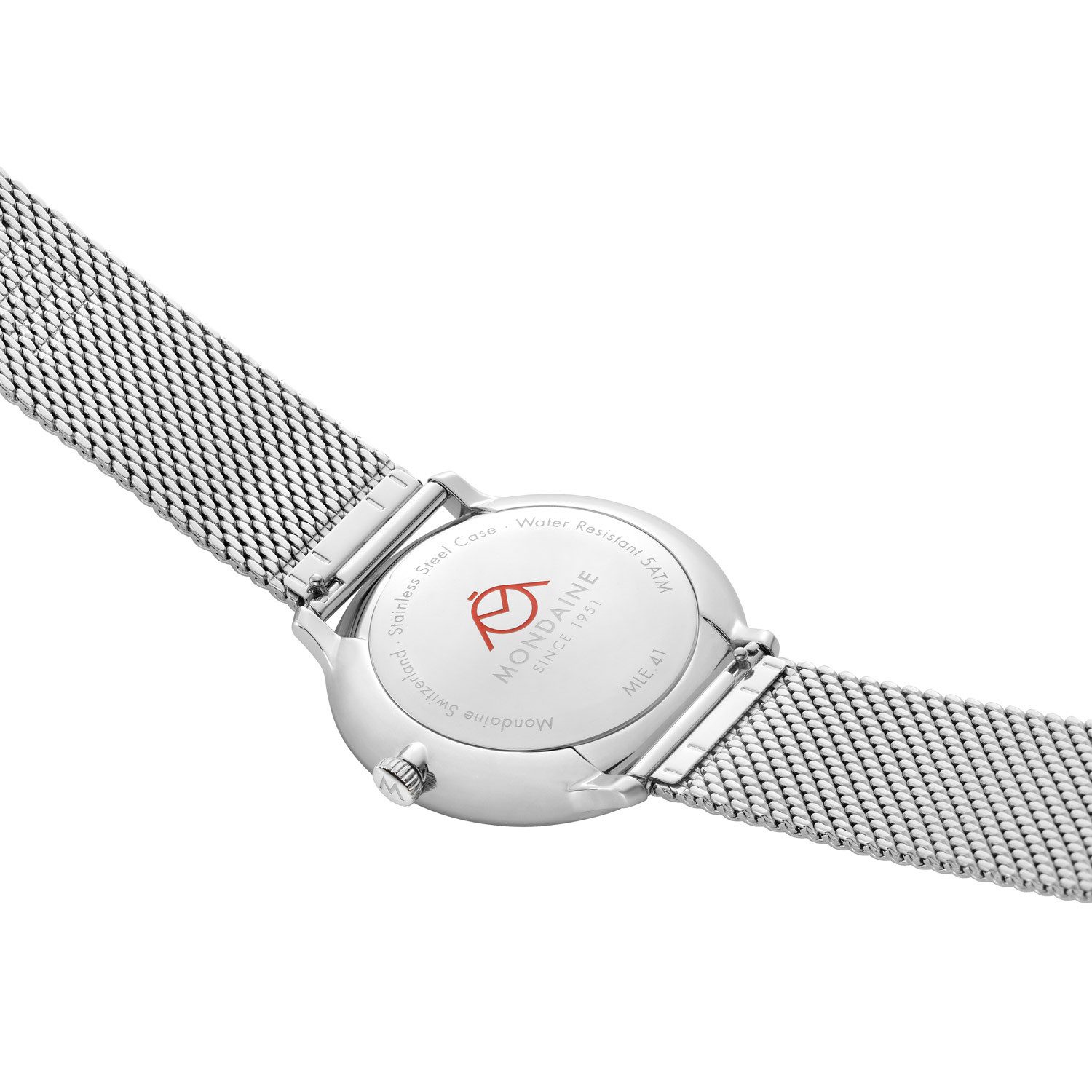 MONDAINE Solaruhr MLE.41910.SM, Unisex Doppio Solar Mesh 41 mm