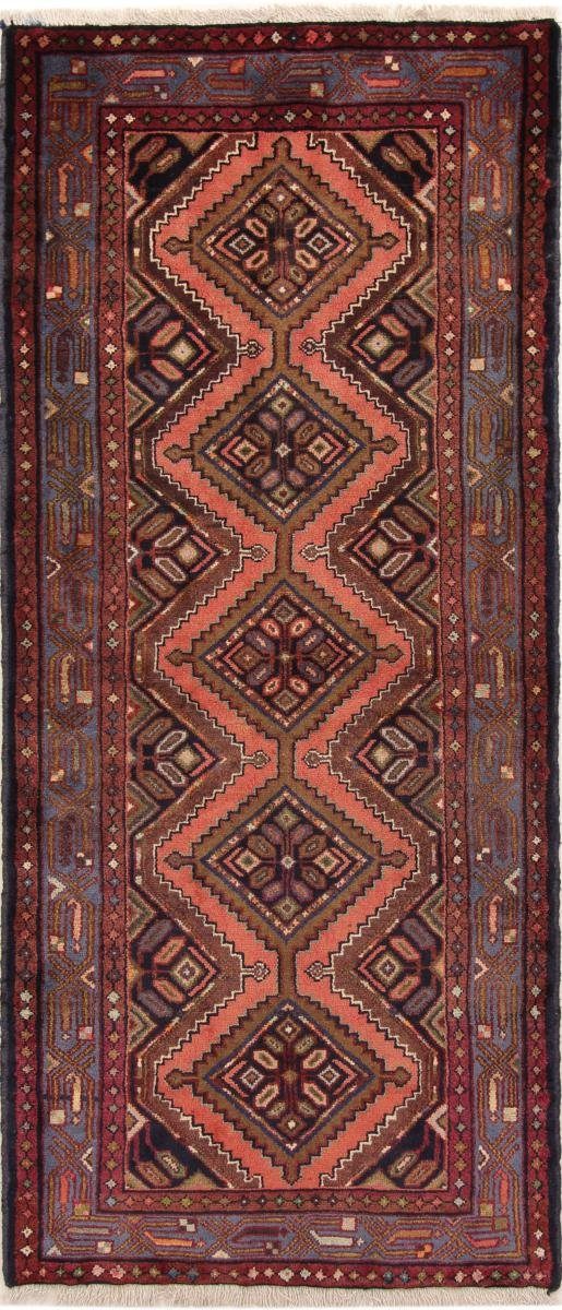 Orientteppich Hamadan 79x179 Handgeknüpfter Orientteppich / Perserteppich Läufer, Nain Trading, rechteckig, Höhe: 8 mm