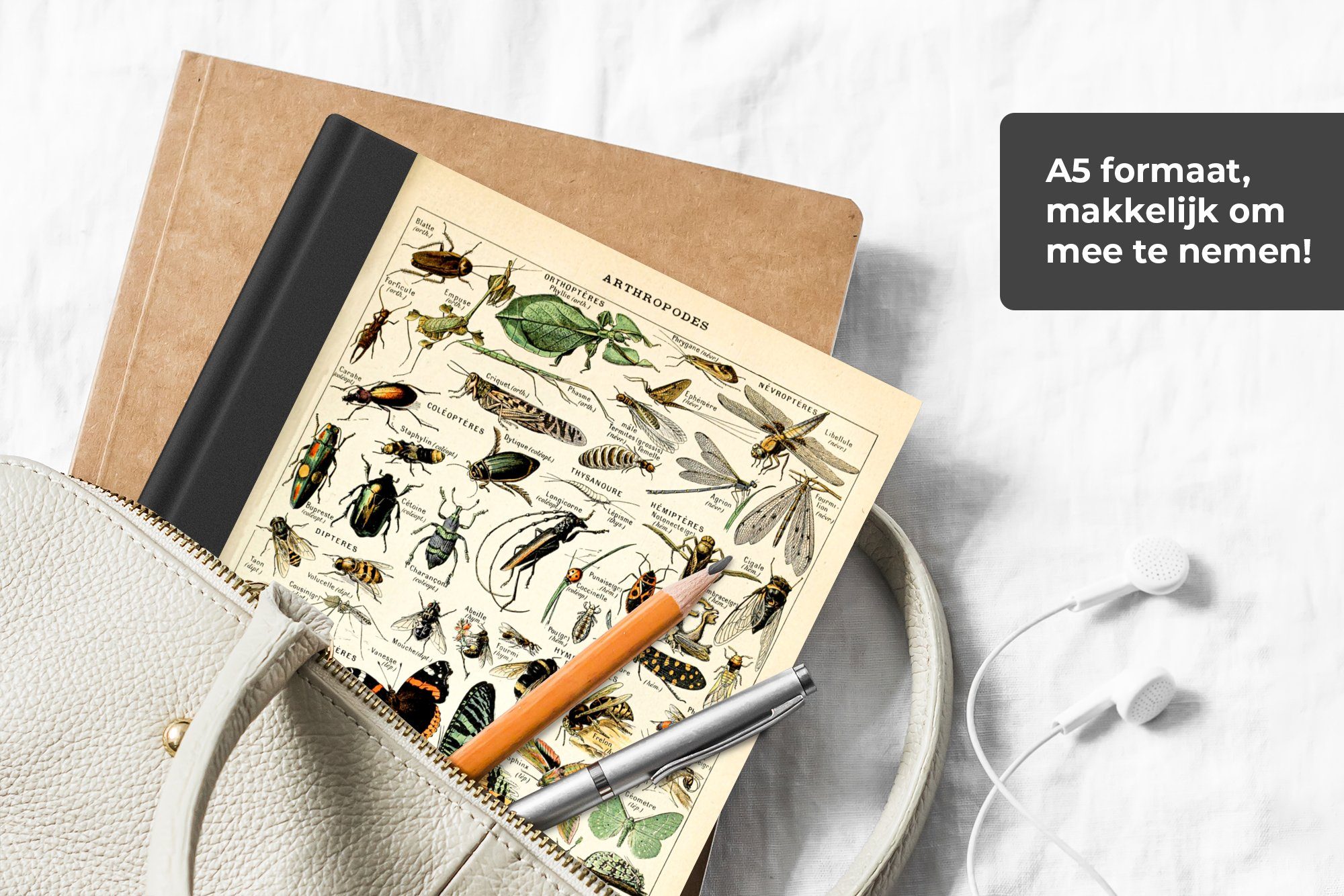 Merkzettel, Tagebuch, A5, Kunst, Adolphe Notizbuch Seiten, Millot 98 Journal, Tiere - - Haushaltsbuch Insekten Notizheft, - - MuchoWow Vintage