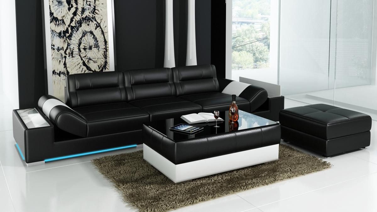 Xlmoebel Big-Sofa XXL Großes Sofa Lounge Club für 4 Personen Multifunktionssofa Leder, Hergestellt in Europa