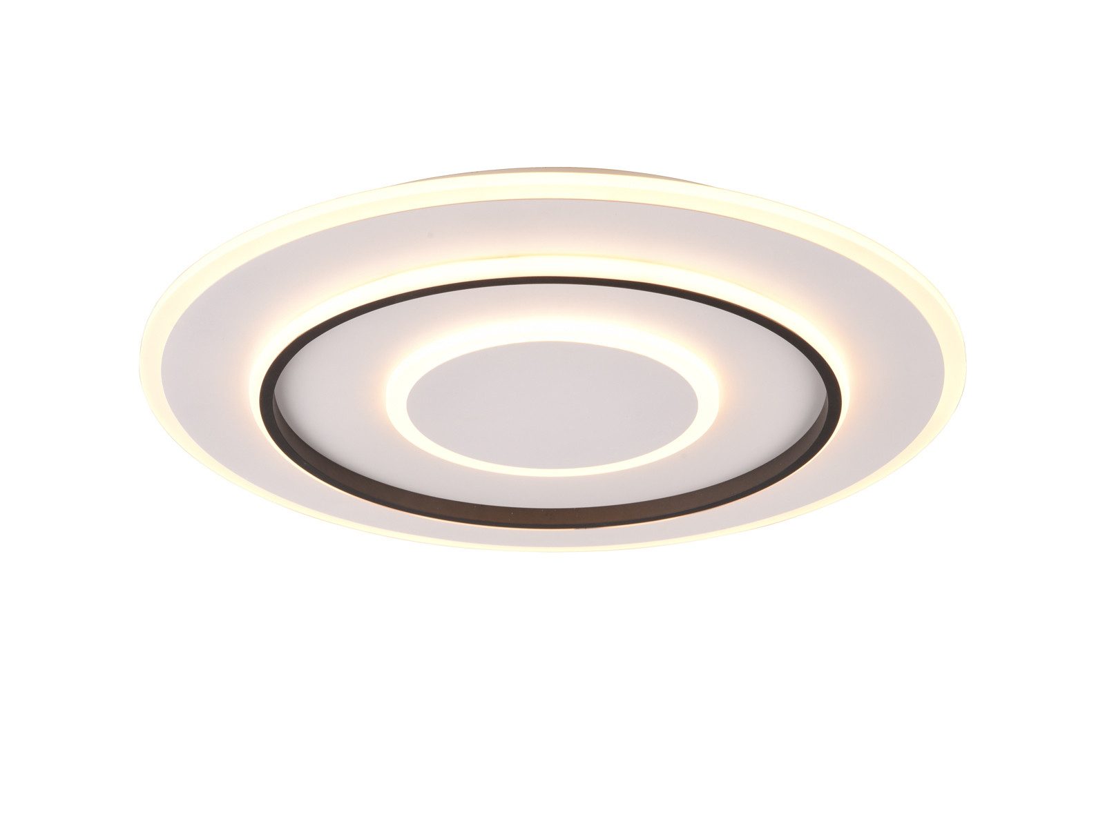 Reality Leuchten LED Deckenleuchte hell & flach mit Fernbedienung, Ø 60cm, dimmbar, LED fest integriert, Neutralweiß, Warmweiß, Tageslichtweiß, groß-e Tageslicht-lampe Decke rund für Küchenbeleuchtung & Büro
