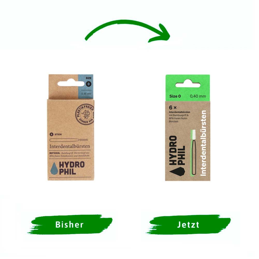 Hydrophil Zahnbürste Interdentalbürsten - 0,40 mm Size 0