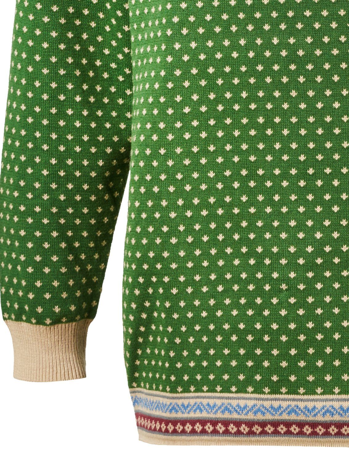 grün aus Bio-Baumwolle Hoodie mit Deerberg Jacquardstrickmuster Kapuzenpulli