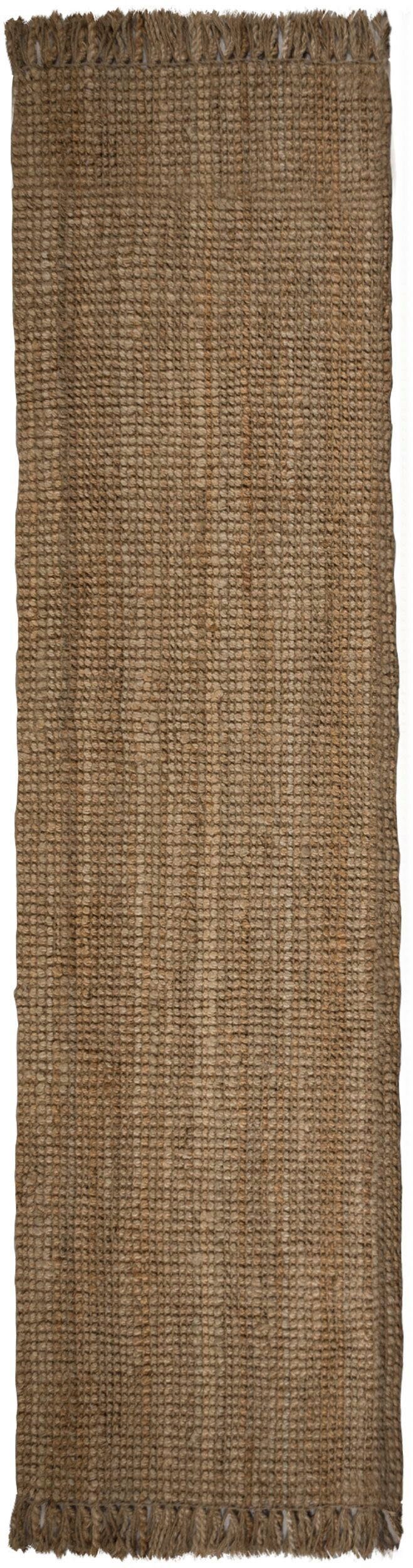 Läufer Jute Boucle, FLAIR RUGS, rechteckig, Höhe: 7 mm, aus 100% Jute, mit Fransen, aus Naturfasern