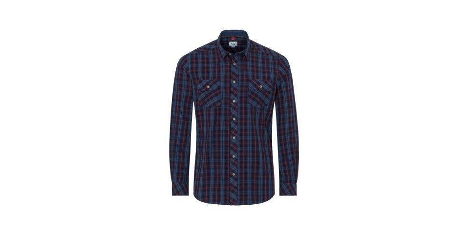 Spieth & Wensky Trachtenhemd Trachtenhemd Prato Slim Fit blau