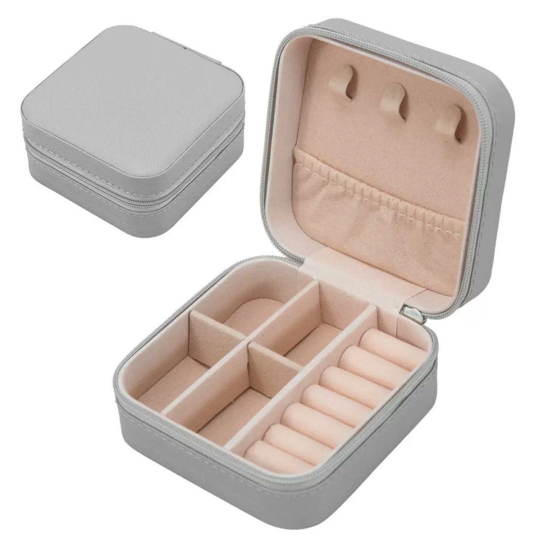 HoyoLee Handels GmbH Aufbewahrungsbox Schmuckkästchen Reise Schmuckbox Leder Organizer Ringe Ohrringe