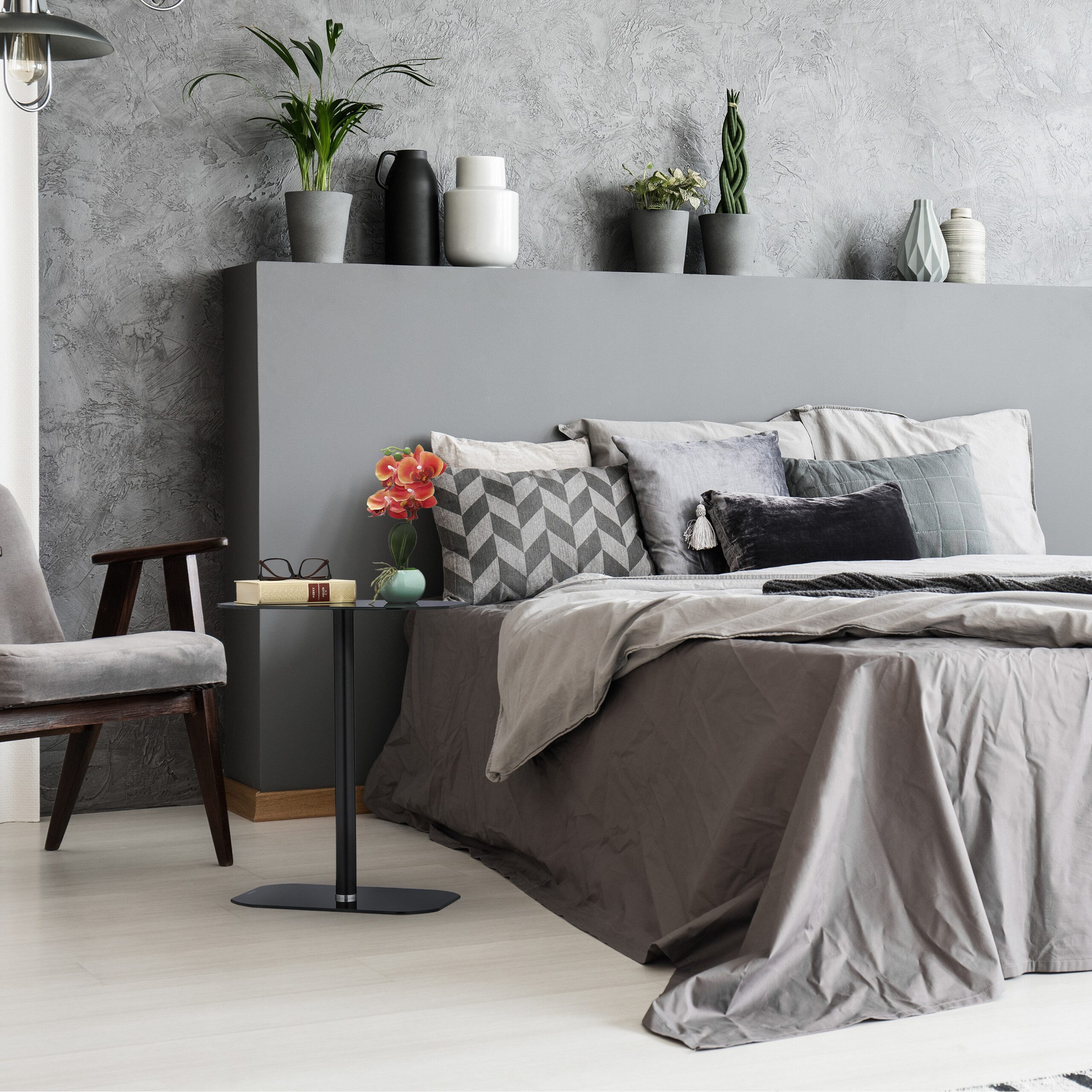 relaxdays Beistelltisch Schwarzer Beistelltisch Glas günstig online kaufen