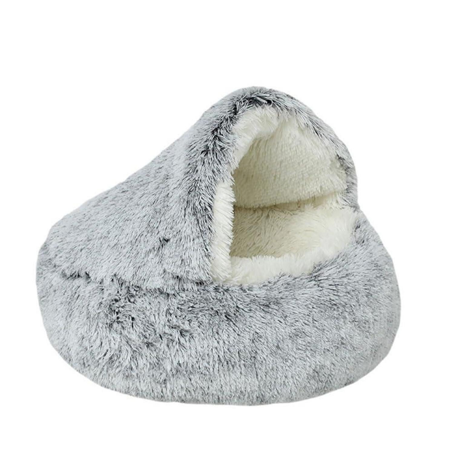 LuxusKollektion Tierkissen Hunde-Beruhigungsbett Rund Grau 40cm