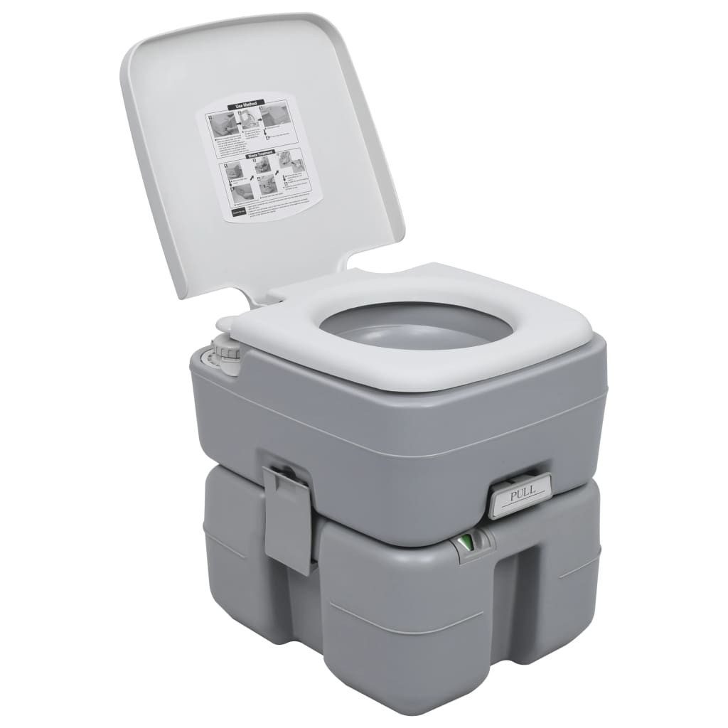 Campingtoilette Tragbare Campingtoilette Grau 20+10 L