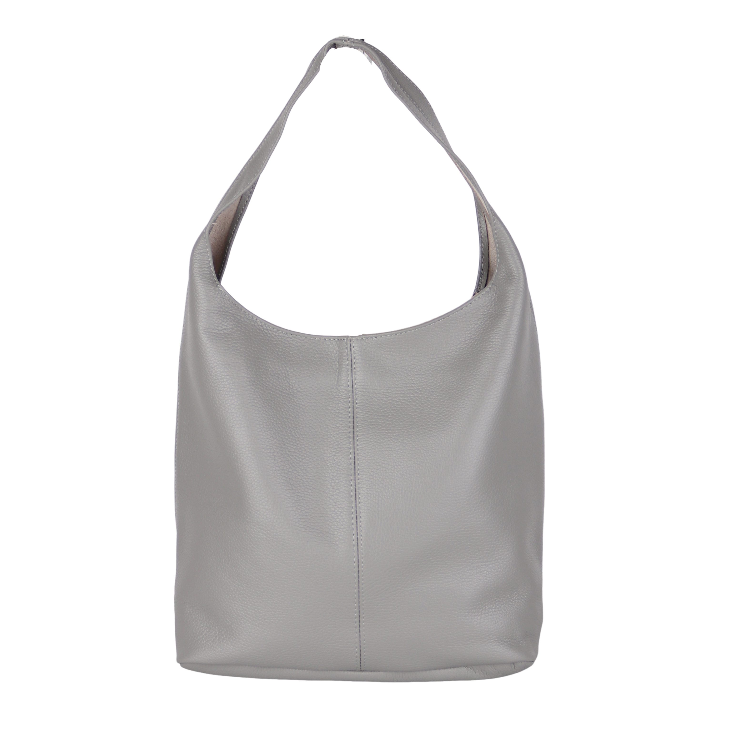 MIRROSI Beuteltasche Damen aus Echtleder, Made in Italy, Shopper Tasche (ca.33x32x16cm)