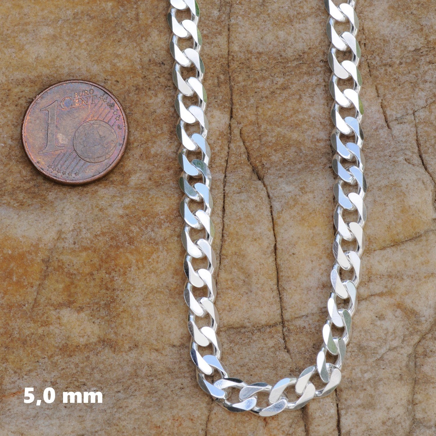 HOPLO Panzerkette Silberkette Panzerkette Länge 45cm - Breite 5,0mm - 925 S günstig online kaufen