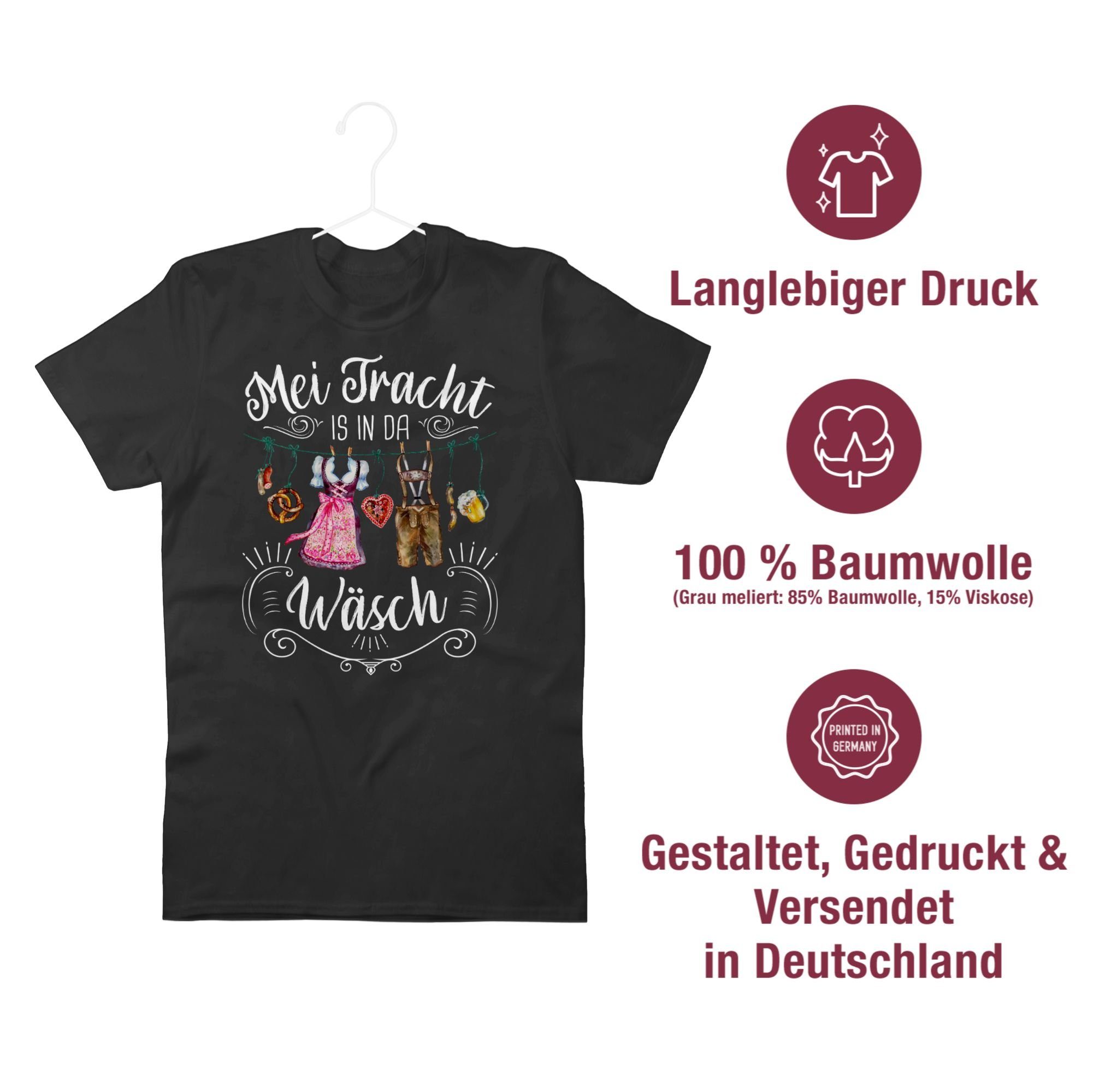 in Tracht Shirtracer Herren Mei für Wäsch Mode Oktoberfest T-Shirt Schwarz is da 01