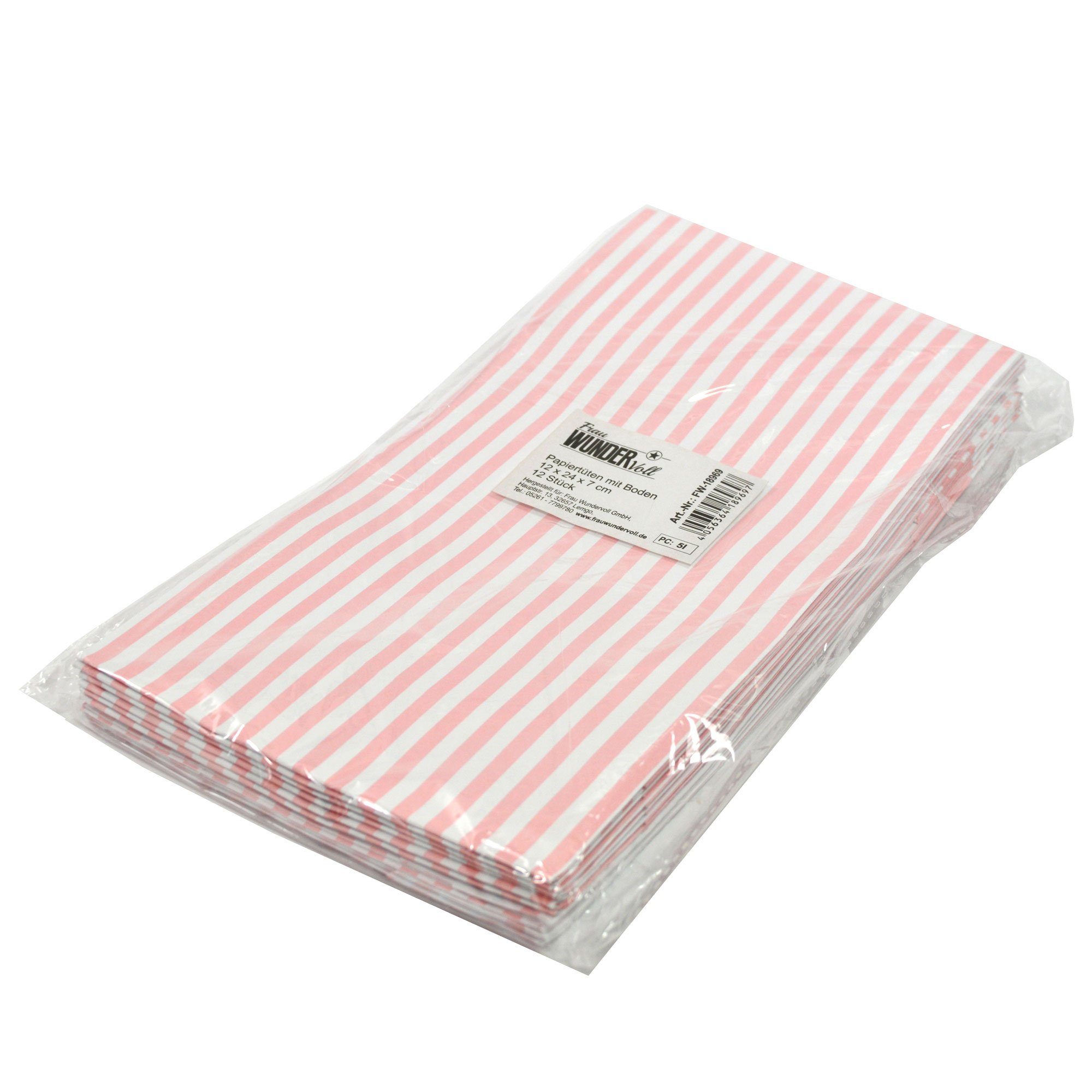 Frau weiße Boden, Streifen, mit rosa, Papiertüten WUNDERVoll Papierdekoration 100g