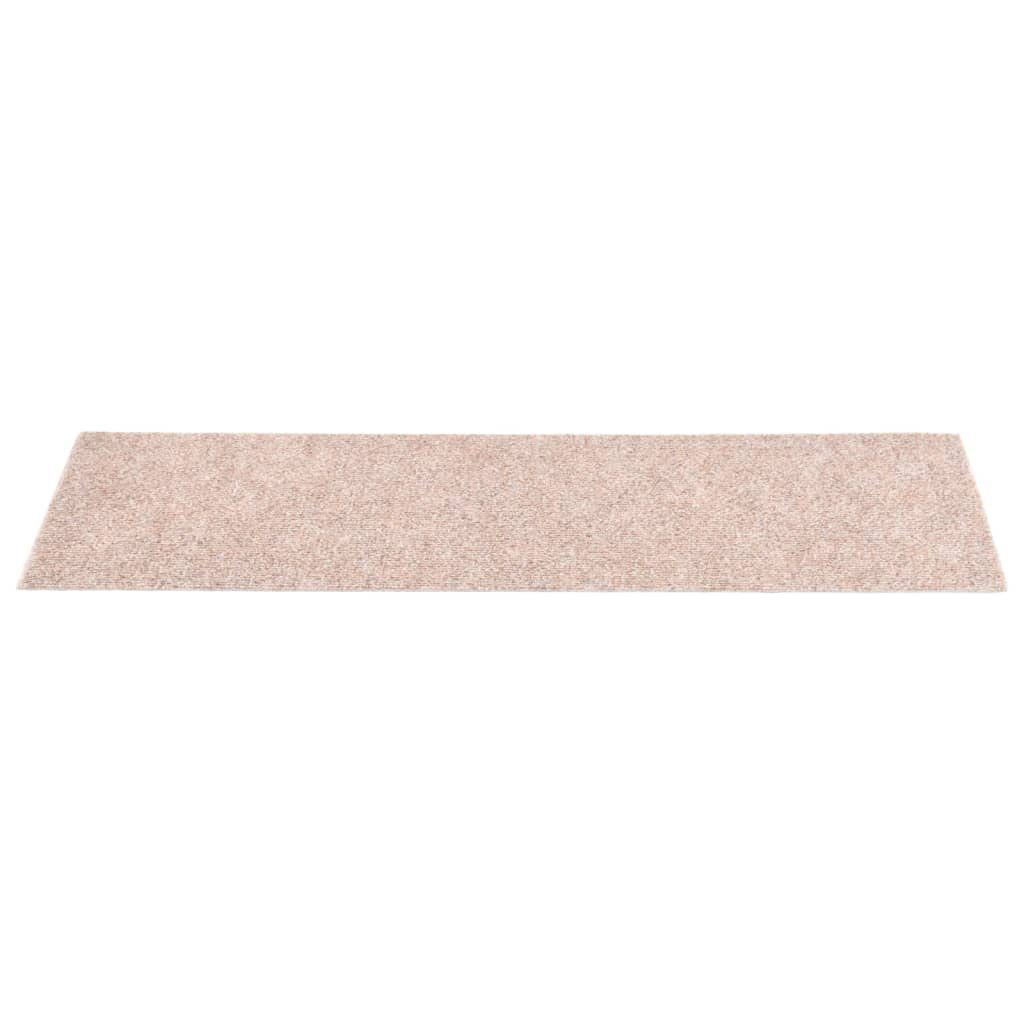 Stk vidaXL, Hellbraun, Höhe: Treppenmatten 76x20 Stufenmatte Selbstklebende 15 20 mm cm