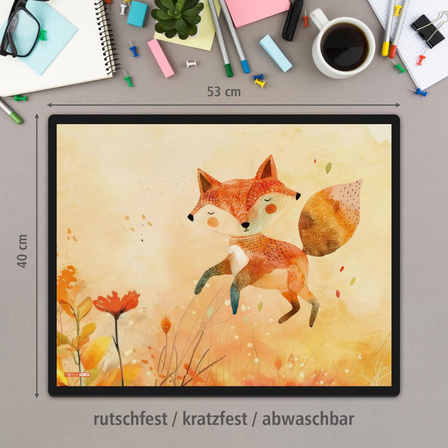 itenga Papierkorb itenga Papierkorb mit Schreibunterlage Motiv FUCHS Set