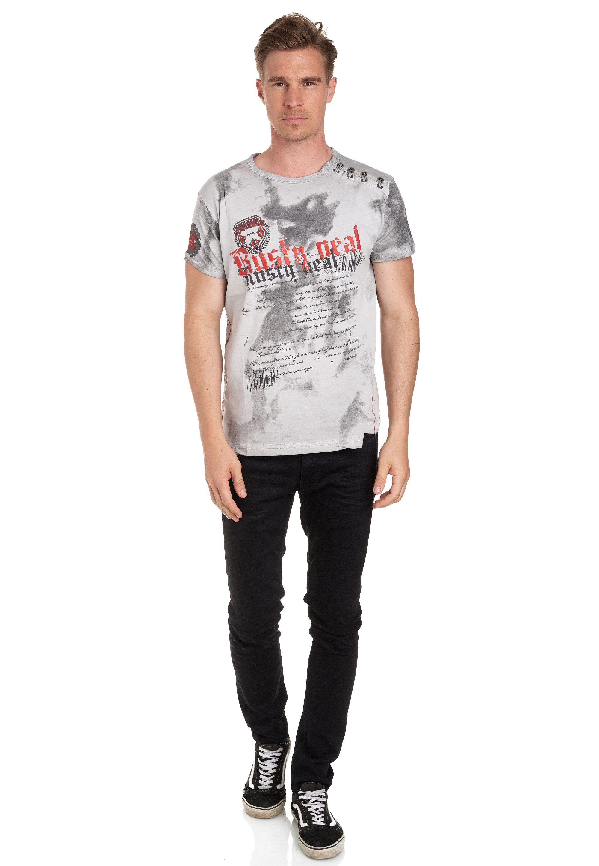 Rusty Neal T-Shirt in tollem Batik-Design