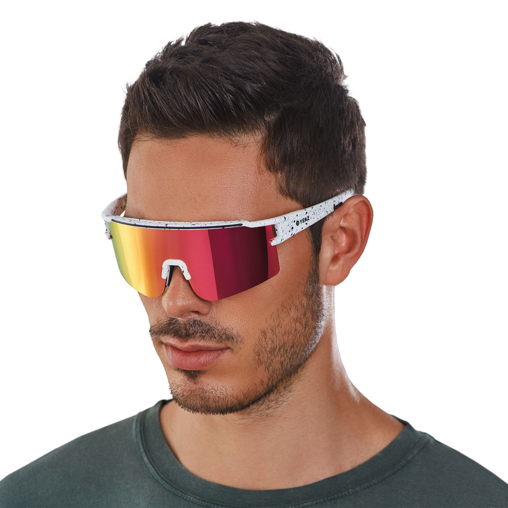YEAZ Sportbrille SET Glaswechselsystem mit rosa weiß/blau, weiß SUNTHRILL Sport-Sonnenbrille / magnetischem sport-sonnenbrille