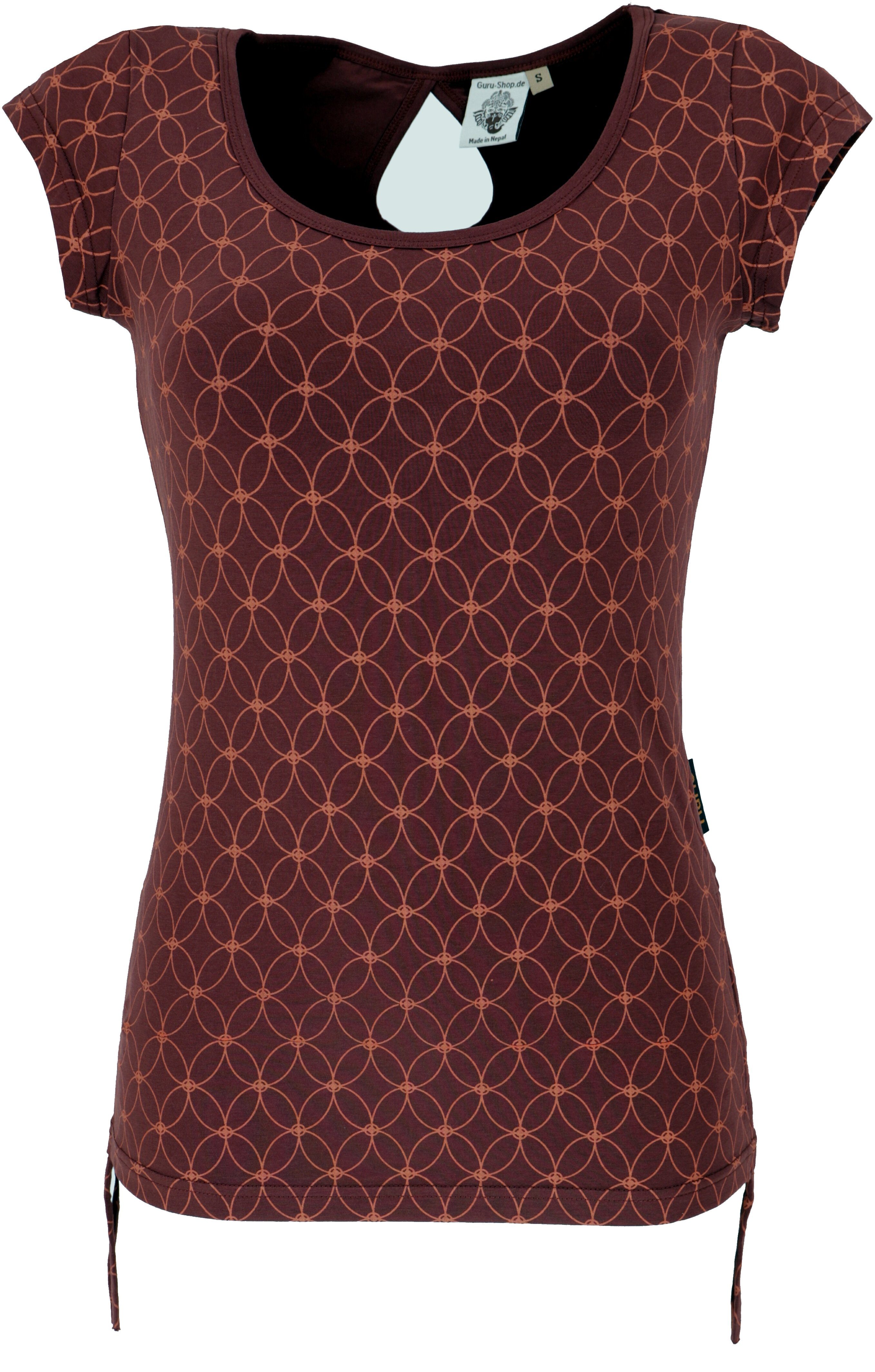 Guru-Shop T-Shirt Yoga -T-Shirt aus Bio-Baumwolle Flower of life.. Festival günstig online kaufen