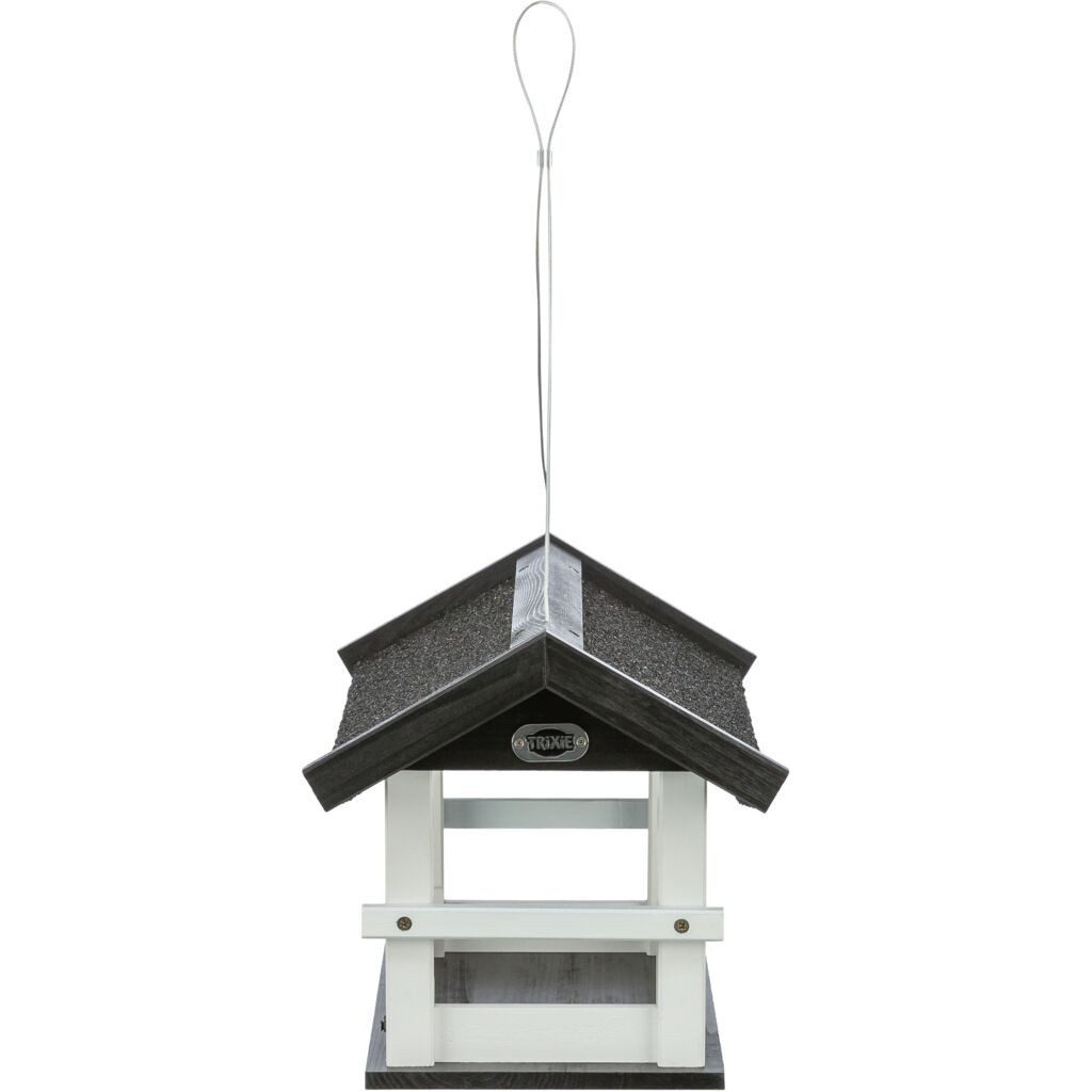 TRIXIE Vogelhaus Vogelfutterhaus zum Aufhängen - schwarz/weiß - 36 × 25 × 25 cm