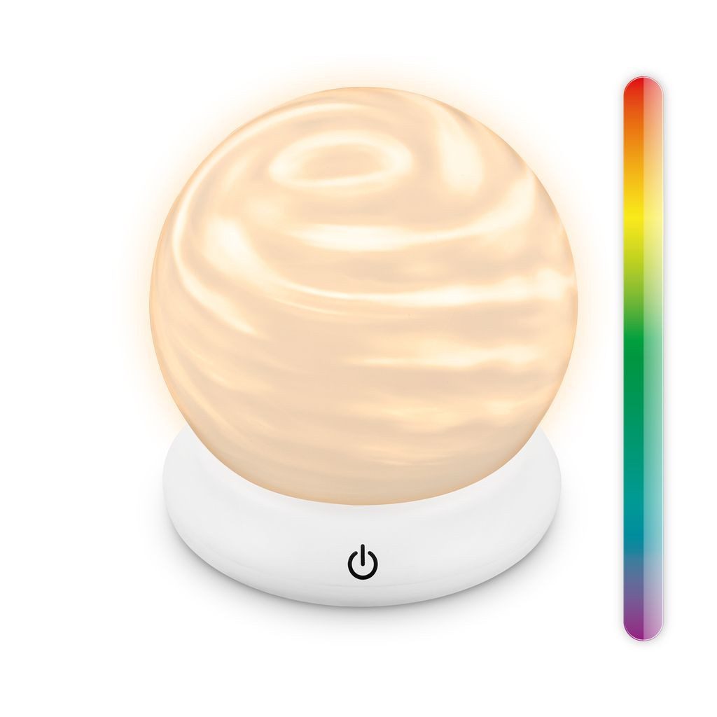 Briloner Leuchten Tischleuchte Tischlampe kabellos Akku USB-C RGB Lichteffekt, LED wechselbar, 2700K - Extra-Warmweiß, RGB - Farbwechsler, 15x16,5 cm, Akku tauschbar, Wohnzimmer, Flur, Schlafzimmer