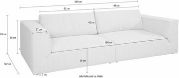 TOM TAILOR HOME Big-Sofa BIG CUBE STYLE, mit bequemen Stegkissen, extra große Sitztiefe, Breite 240 cm