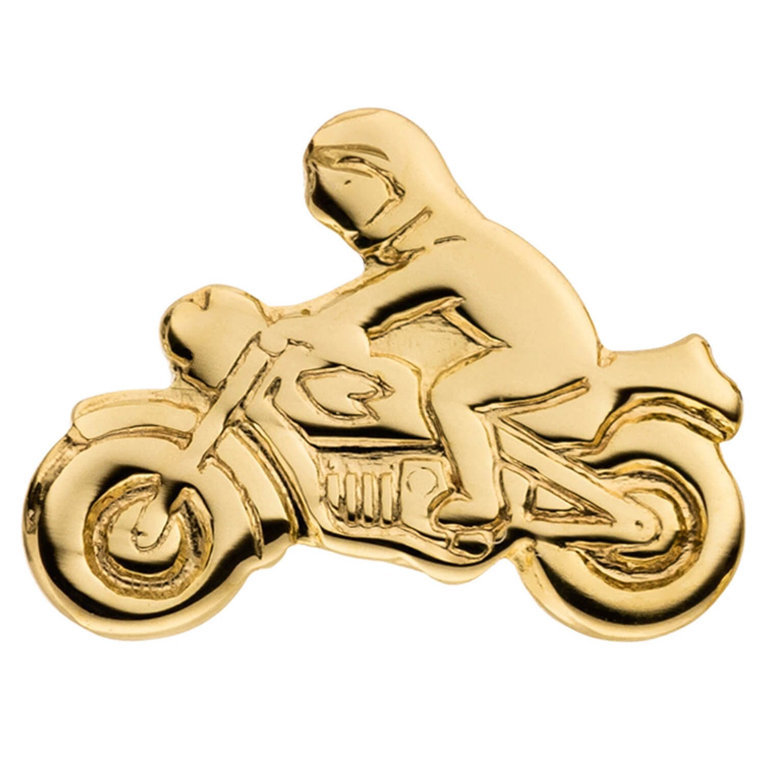 Schmuck Krone Paar Ohrstecker Einzel-Ohrstecker Motorradfahrer Motorrad aus 333 Gelbgold, Gold 333
