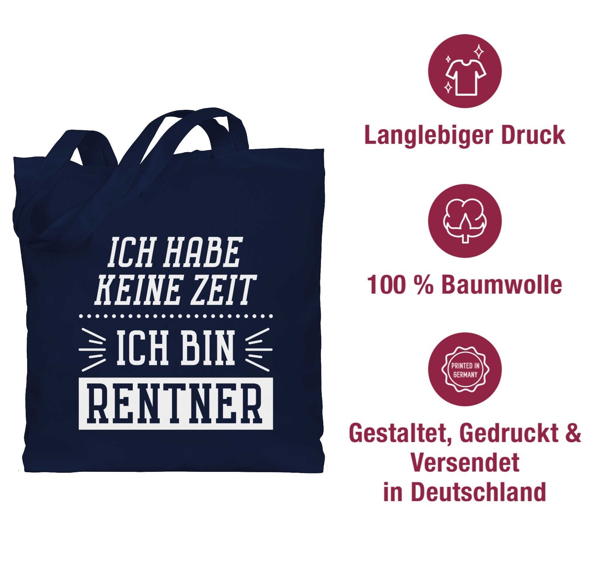 Rentner - Blau Umhängetasche - Ich habe Shirtracer Weiß, Rentner Geschenk bin Ich 2 Zeit keine Navy