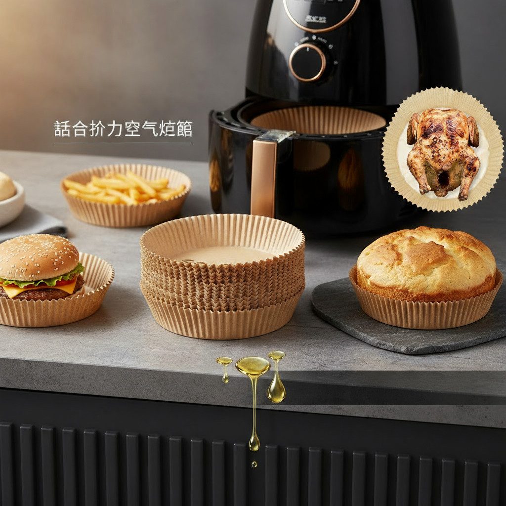 GOLDEN Backpapier fettabsorbierendes Papier für Heißluftfritteuse, Wasserdicht Ölfest