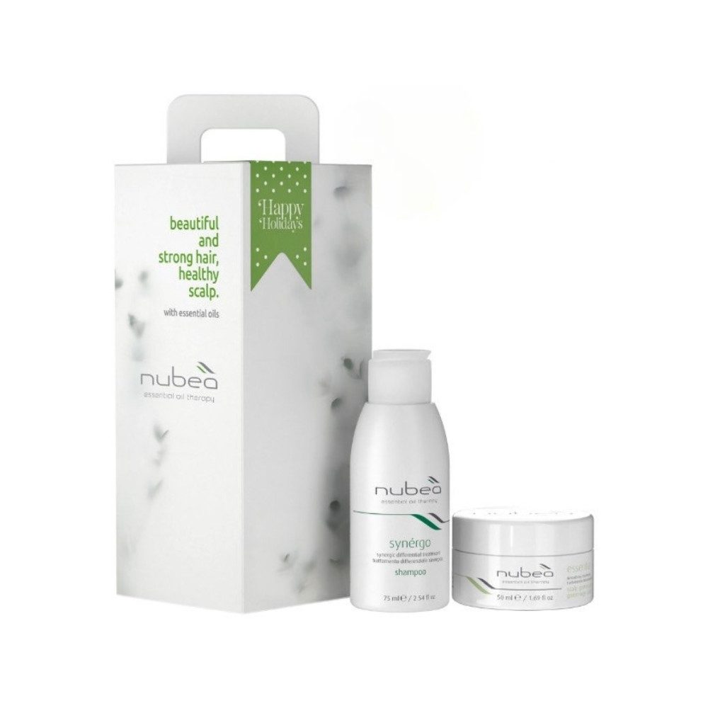Nubeà Haarpflege-Set Travel Haarkit Essentia + Synérgo, 2-tlg., Vegan, bringt die Kopfhaut ins Gleichgewicht