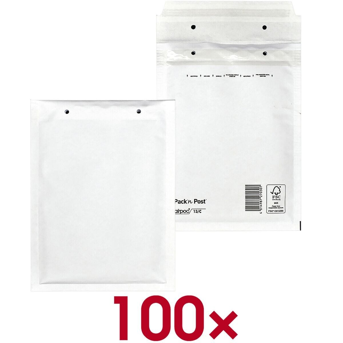 MAILMEDIA Versandtasche airpoc®, mit PE-Luftpolsterung, 17,2x22,5 cm, ohne Fenster, Haftklebung