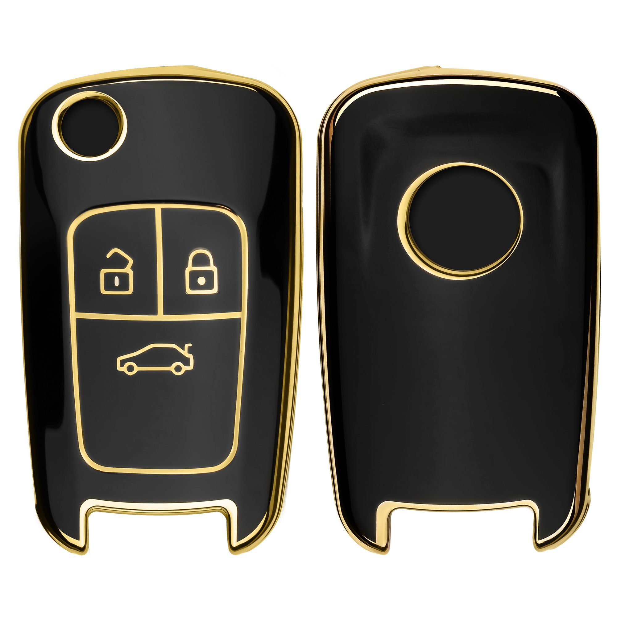 kwmobile Schlüsseltasche Autoschlüssel Hülle für Opel, Schlüsselhülle Silikon Cover Schwarz