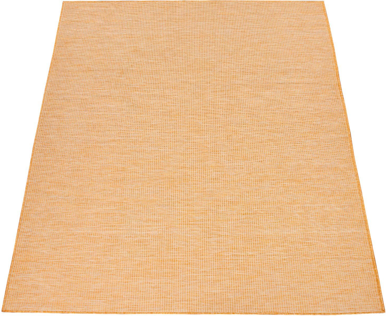 Teppich Flachgewebe, Wohnzimmer 4 gelb Sonset, mm, In- Outdoor rechteckig, geeignet, Höhe: meliert, Home, und Paco