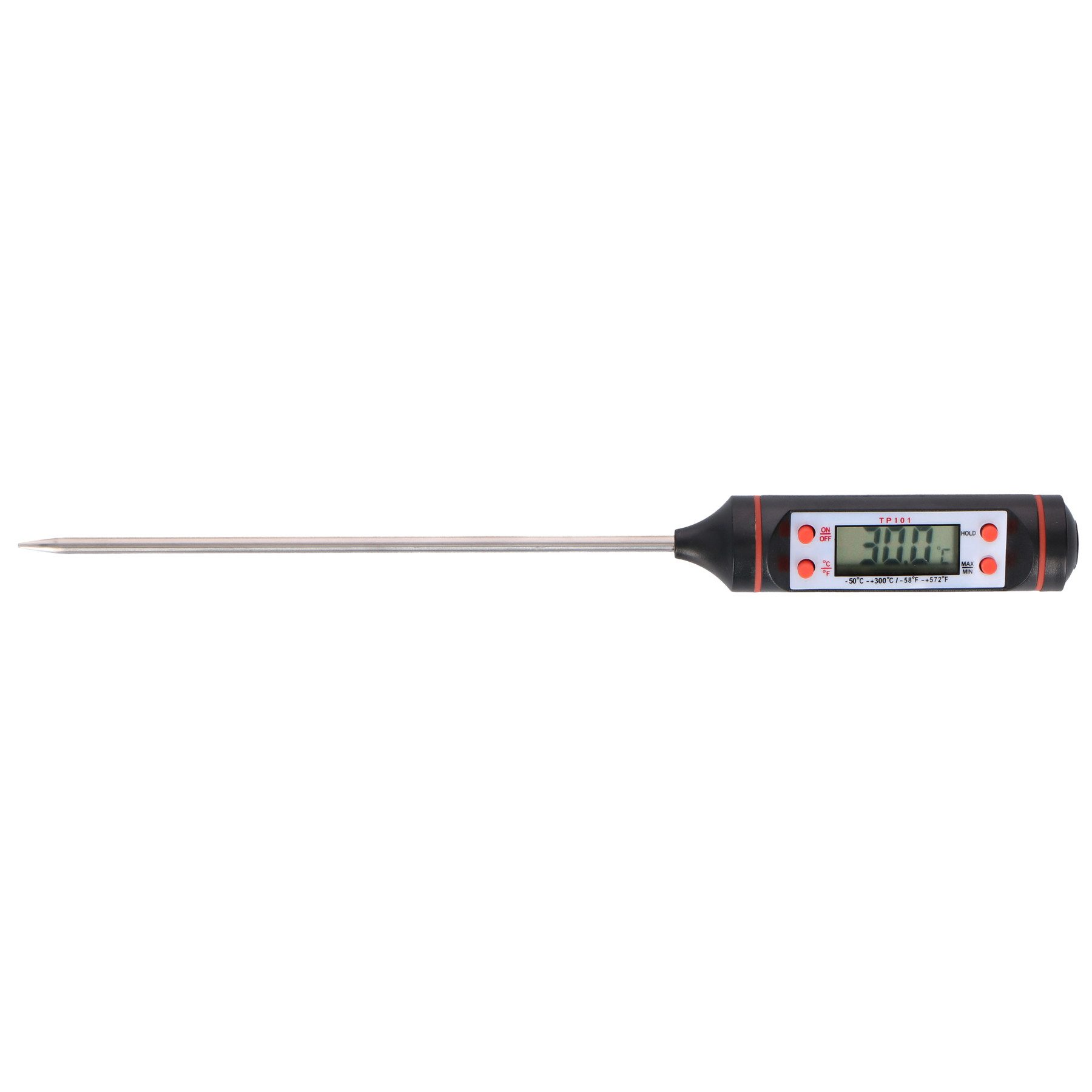 Alpina Bratenthermometer ALPINA Digitales-Küchenthermometer, 25x240 mm, -50 bis +300 Grad Cel.