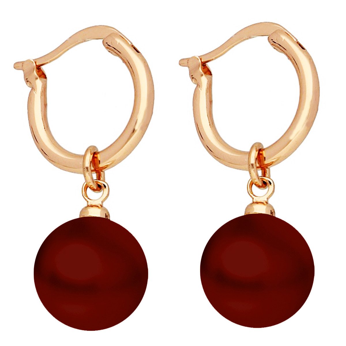 LÖB Paar Creolen 750 Roségold 18 Karat vergoldet Ohrringe Hängend Perlen An günstig online kaufen