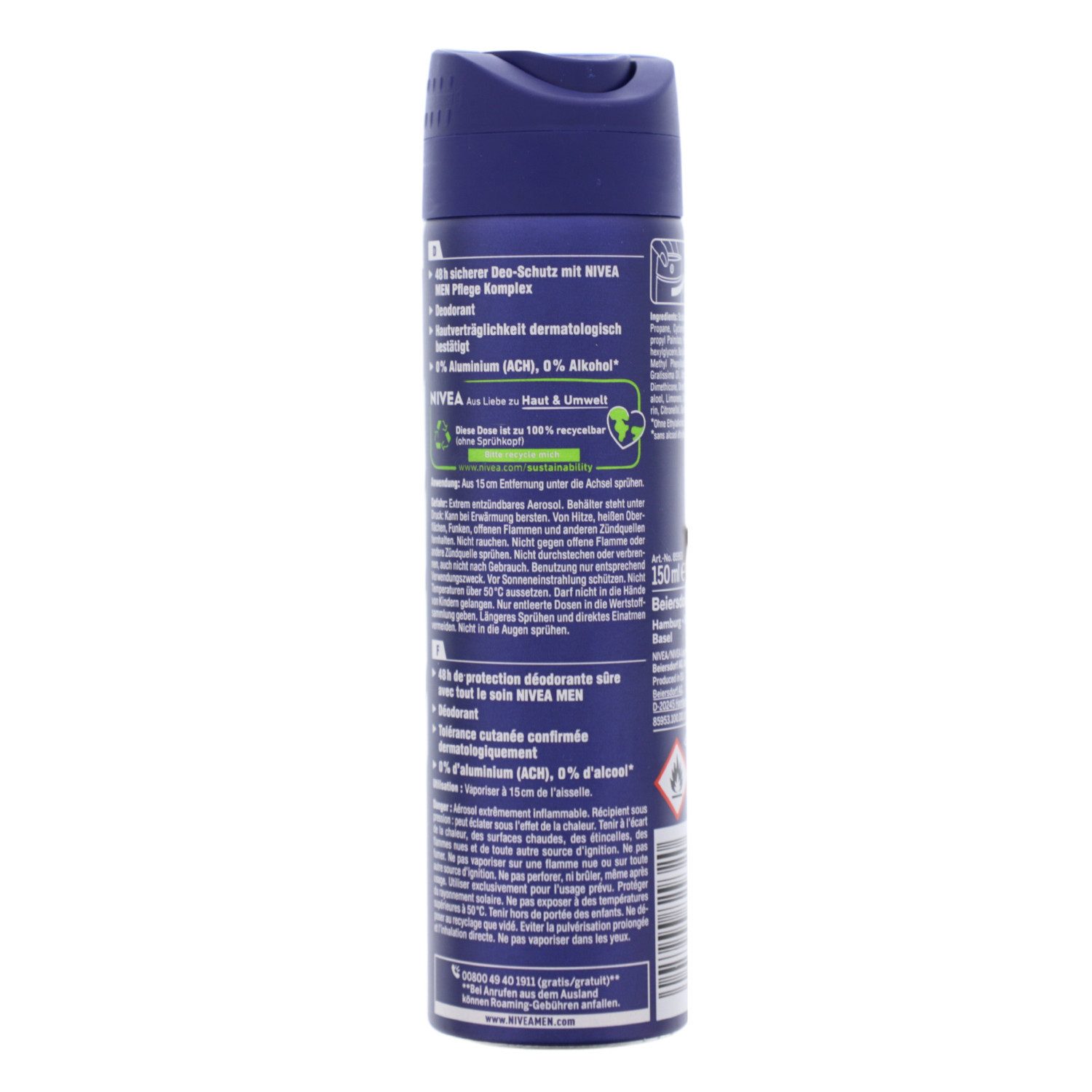 Nivea Men Bodyspray NIVEA MEN Protect & Care Deo Spray 150ml ohne Aluminium 48H Schutz & F