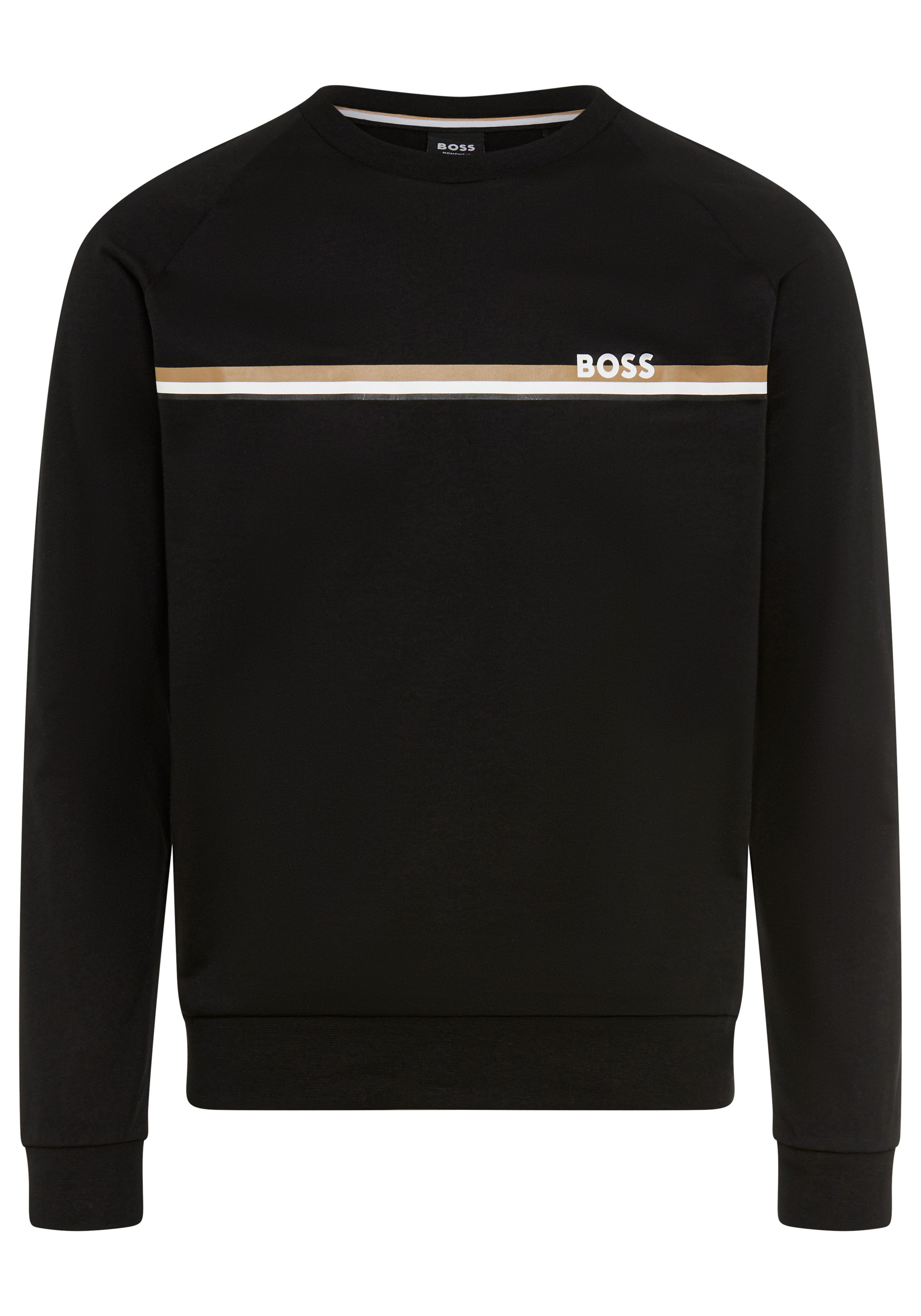 BOSS Sweatshirt Authentic aus Baumwoll-Terry mit Streifen und Logo günstig online kaufen