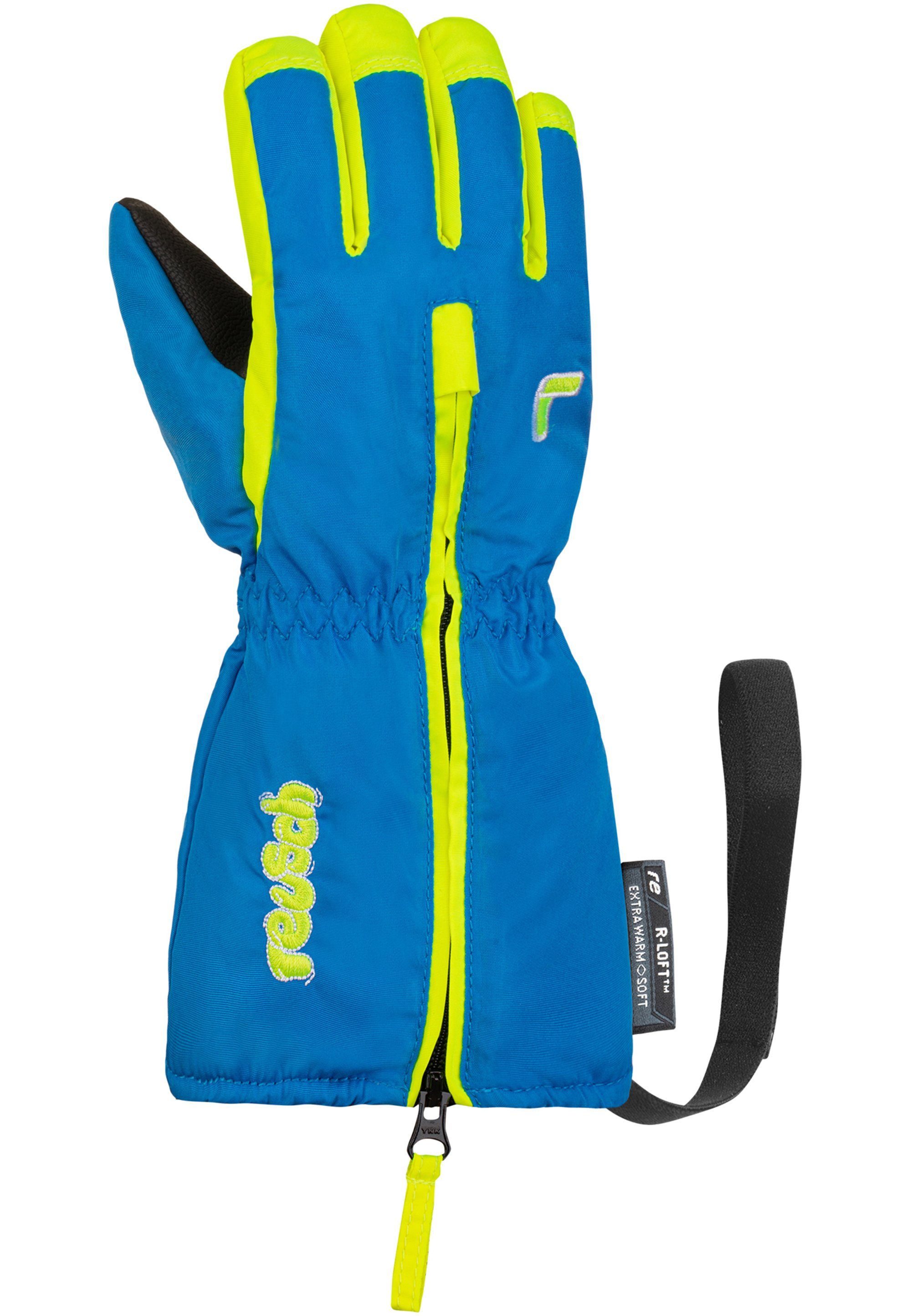 Reusch Skihandschuhe Stulpe mit gelb-blau langer Tom