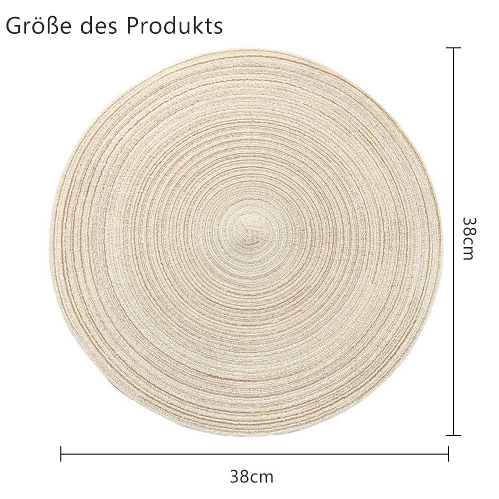 NUODWELL Platzset 6er Set Runde Platzsets Baumwolle,Hitzebeständig Geflocht günstig online kaufen