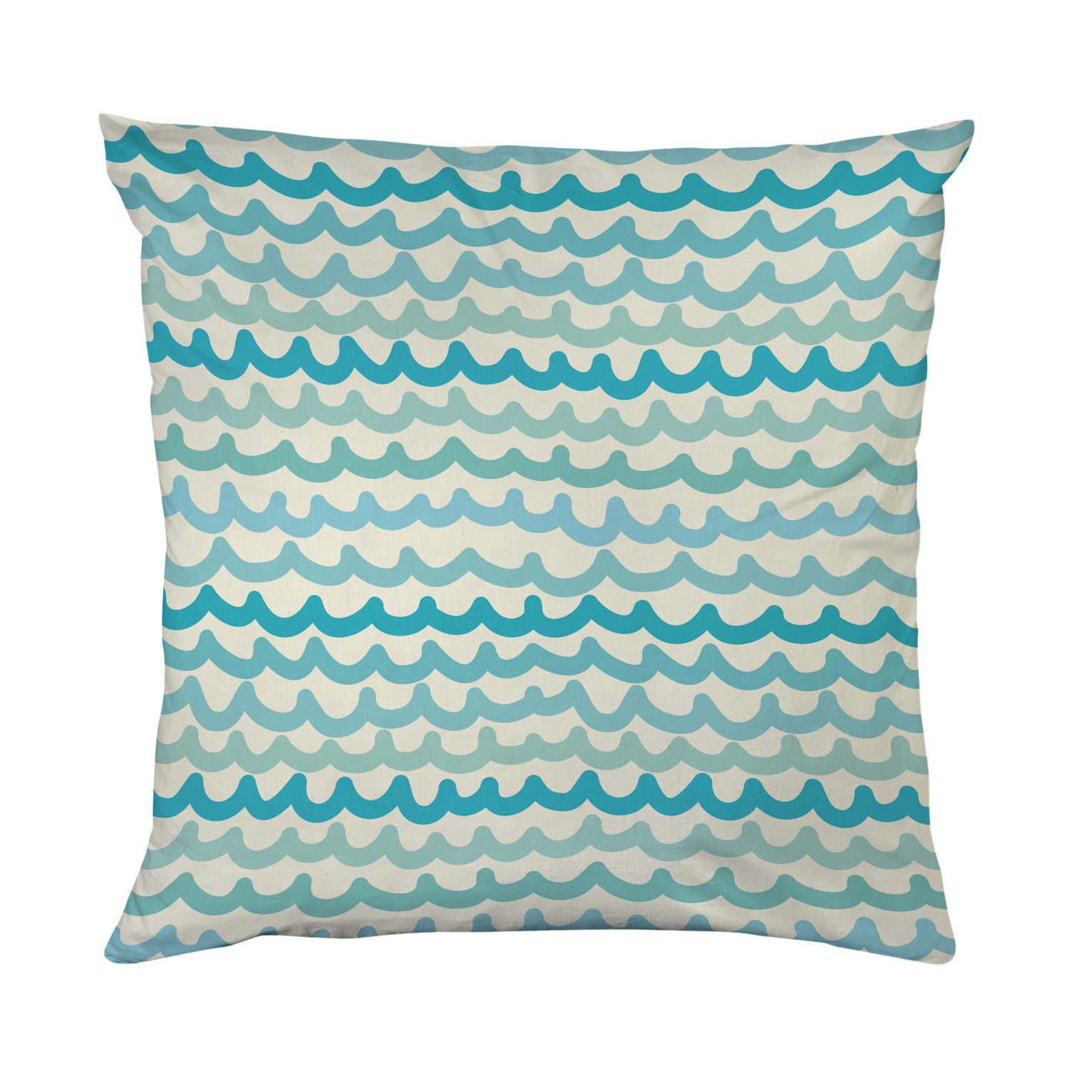 queence Dekokissen Wellen, Beidseitig bedruckte Kissenhülle, Kissen 40x40cm, inkl. Reißverschluss