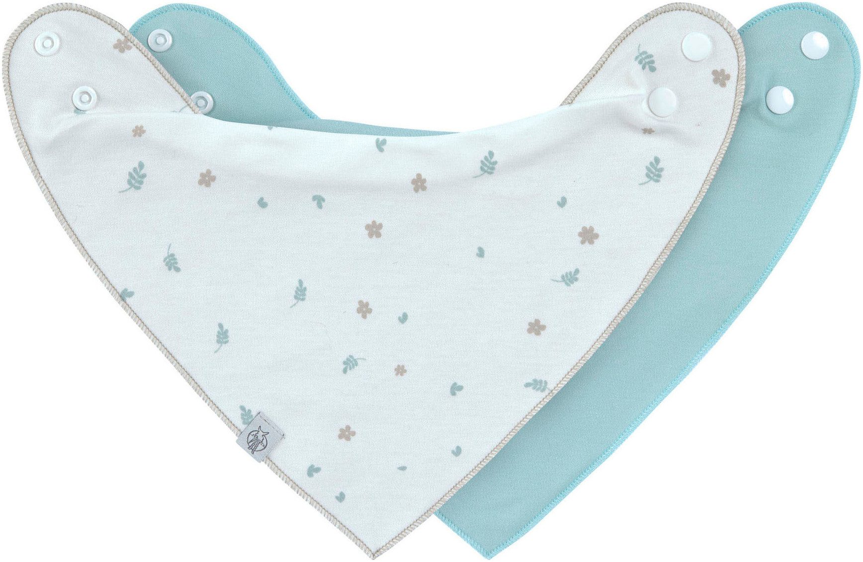 LÄSSIG Dreieckstuch Bandana, Floral, (Set, 2-St), für Babys, wasserdicht
