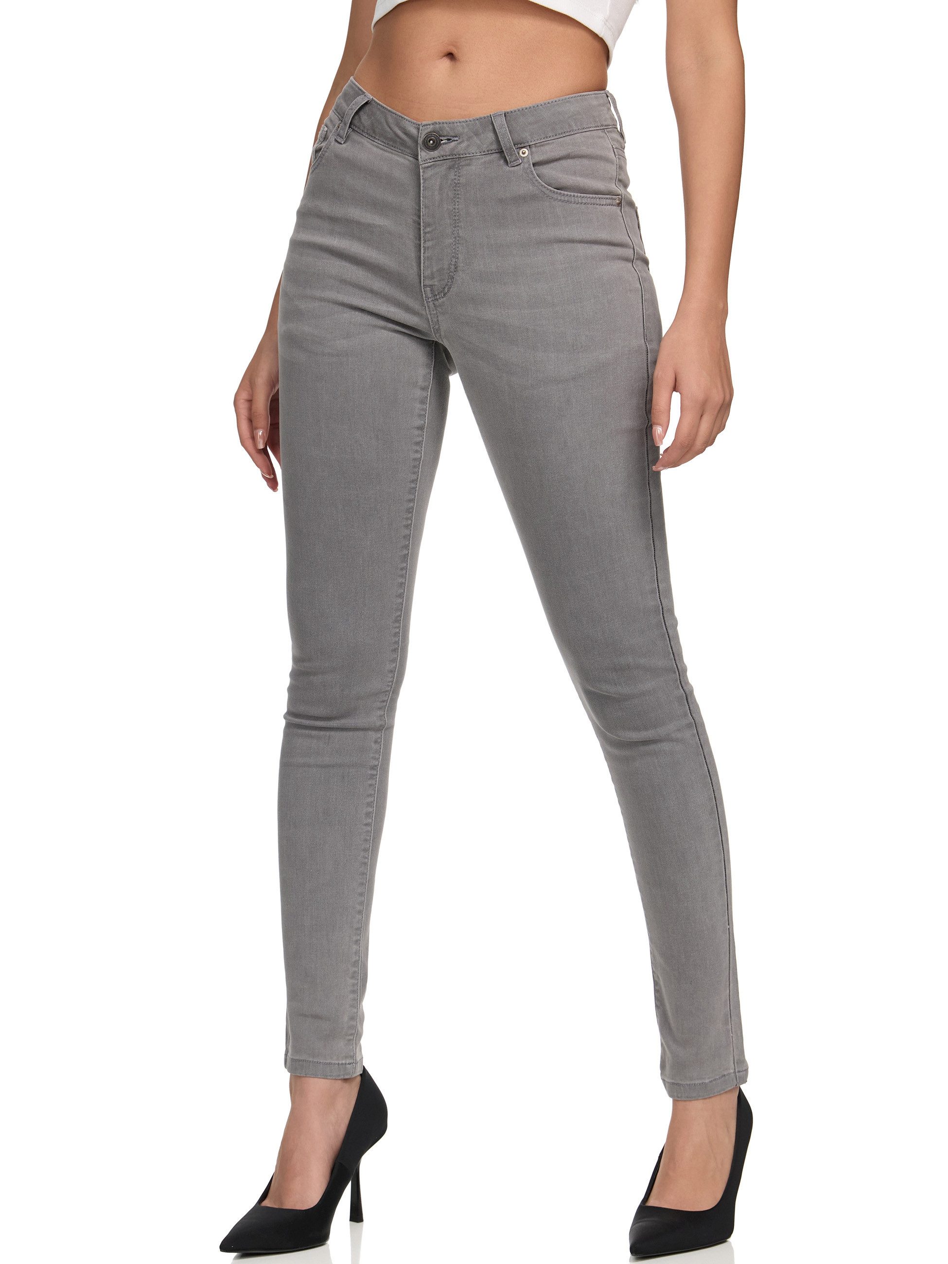 REPUBLIX Stretch-Jeans GEENA Damen Mid Waist Stretch Denim Jeans Basic – Bild 3 von 5