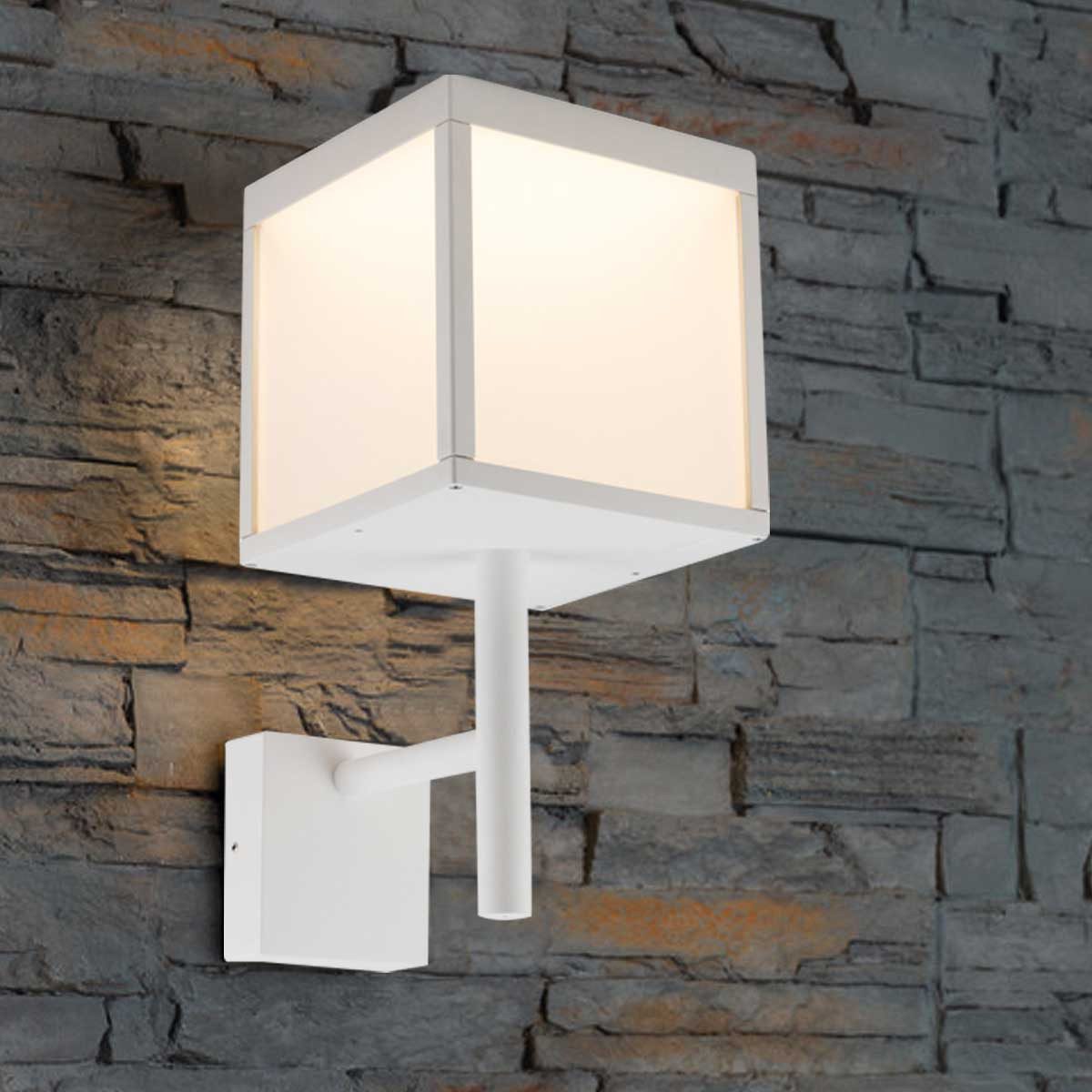 HEITRONIC LED Außen-Wandleuchte LED Wand-Außenleuchte RAVENNA weiß 10W 500lm ww, warmweiß