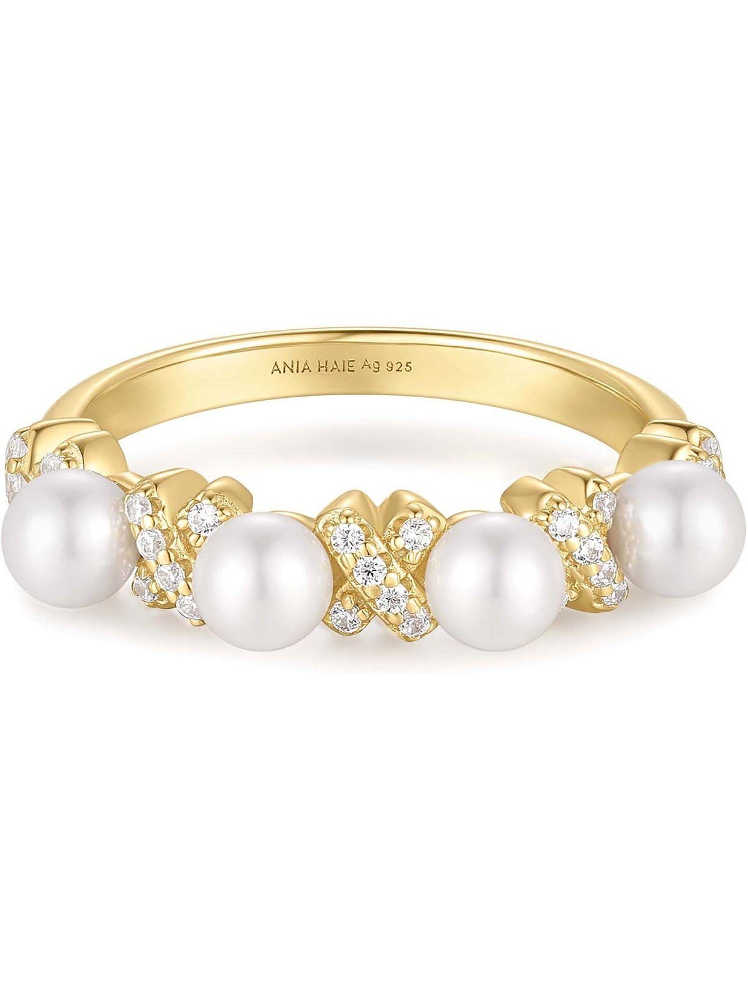 Ania Haie Fingerring Ania Haie Damen-Damenring 925er Silber 30 Zirkonia, Zirkonia