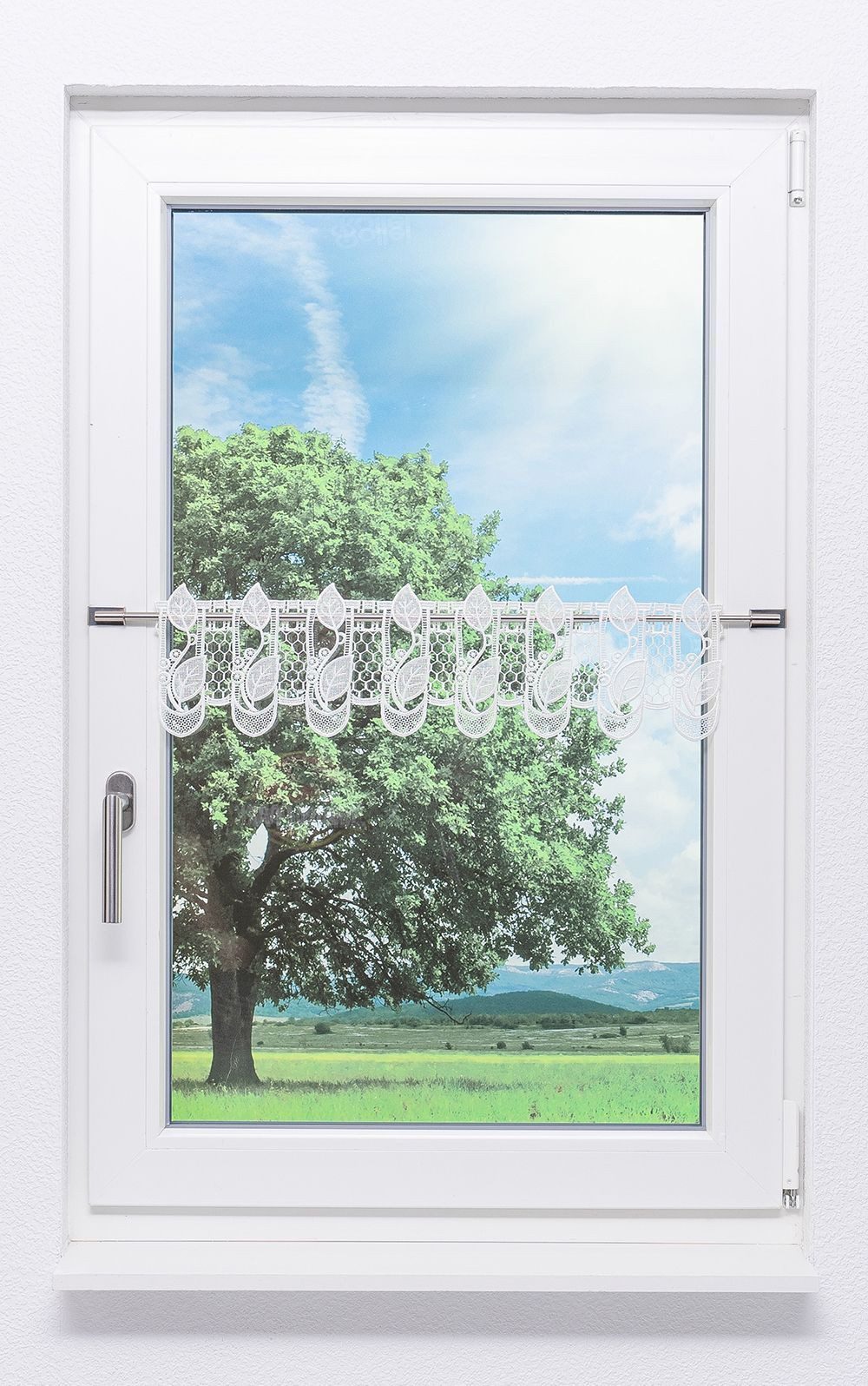 Plauener Spitze® Scheibengardine Blättergirlande, (1 St), günstig online kaufen