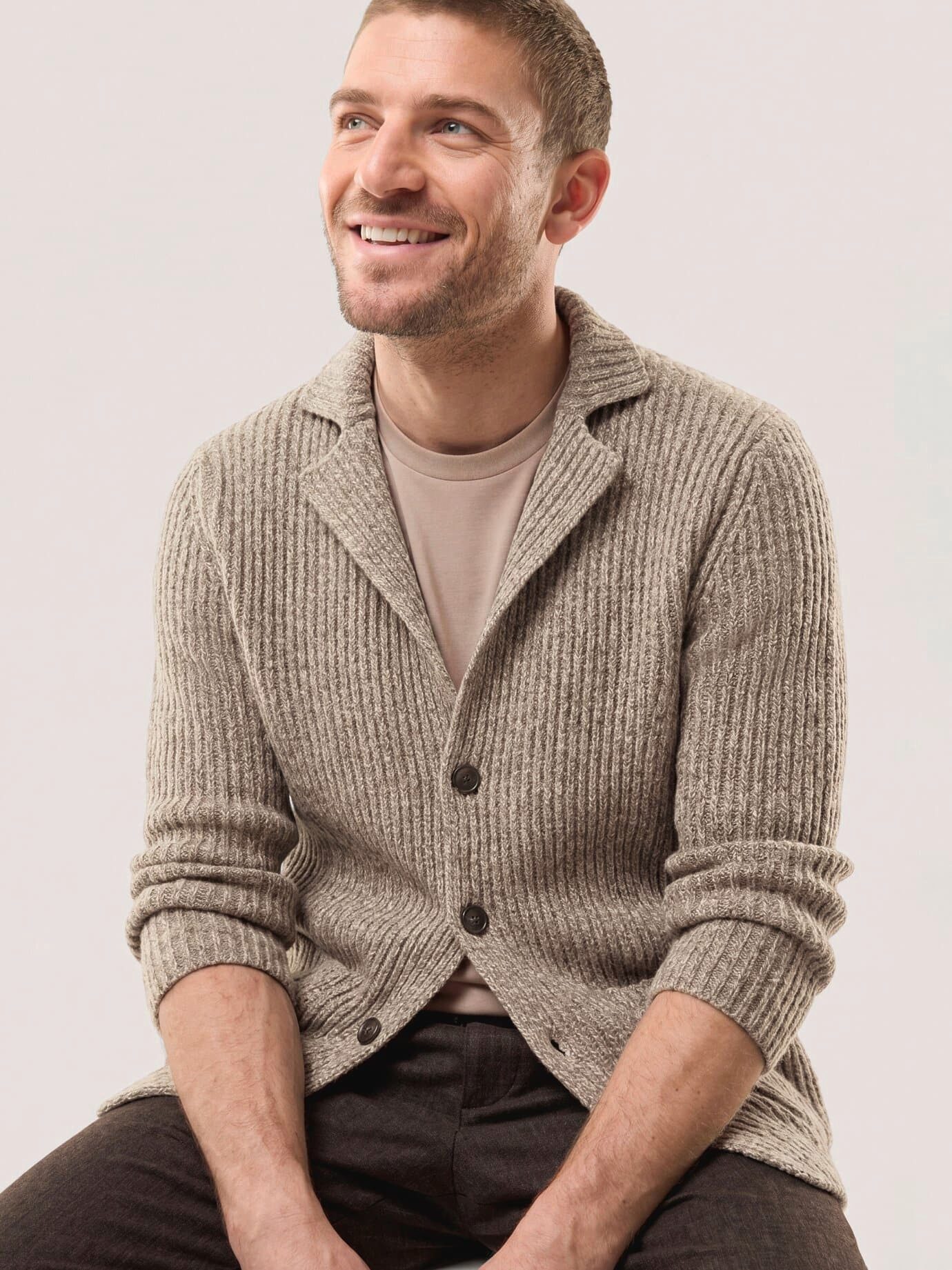 Walbusch Strickjacke Herren Gestricktes Sakko aus Lammwolle, wärmend – Bild 3 von 4